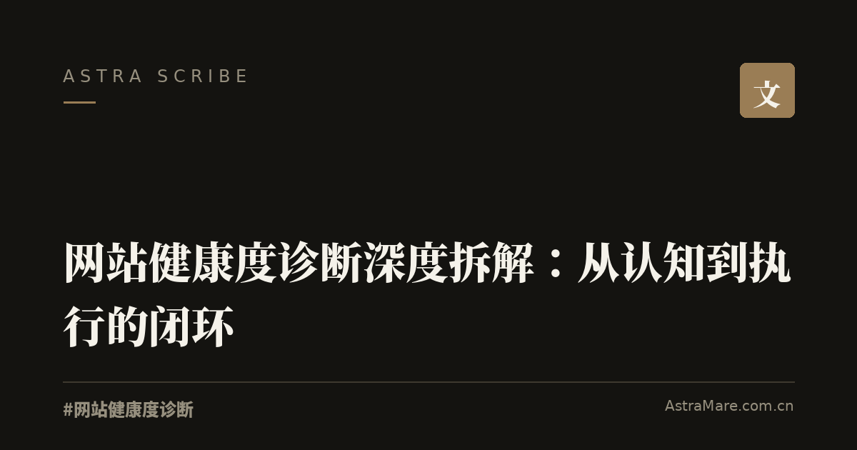 网站健康度诊断 实操指南封面