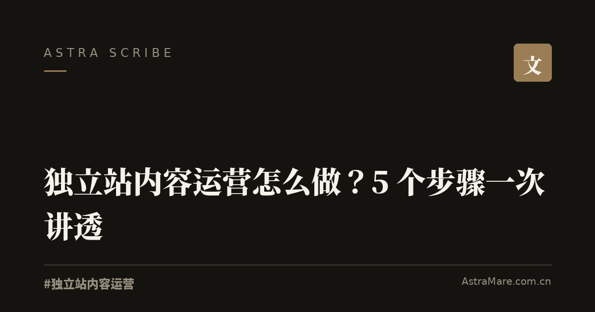 独立站内容运营 实操指南封面
